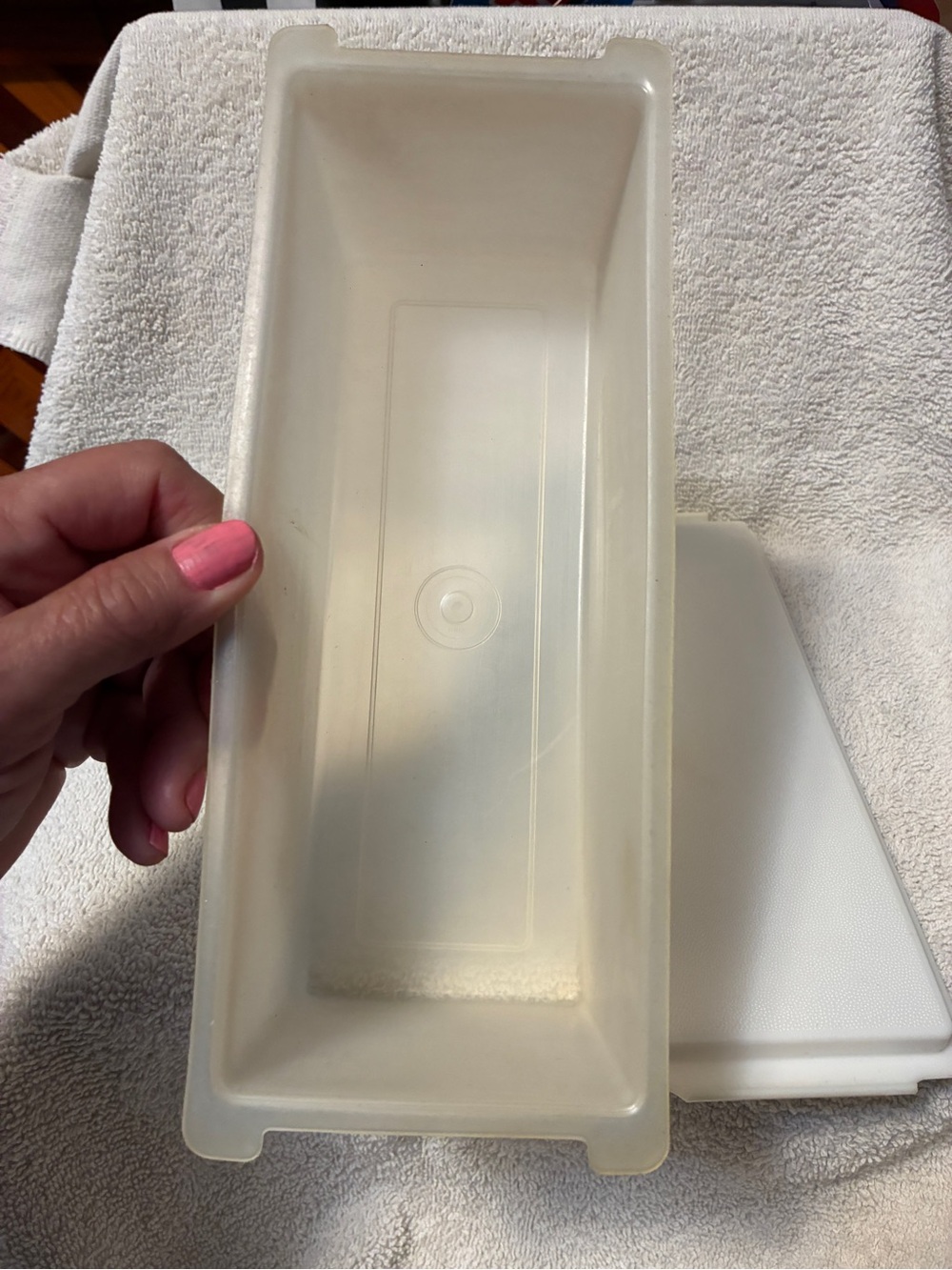 Vintage Tupperware Rectangular Cheese Keeper Translucent Ivory - Picture 5 of 7